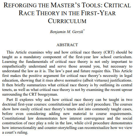 JPYGold's tweet photo. very cool law student perspective on how to bring #CriticalRaceTheory into the first-year curriculum. tons of suggested course-specific sources. @SMULawReview 

https://t.co/7Px8mj8A0h https://t.co/Vs35GY26CN