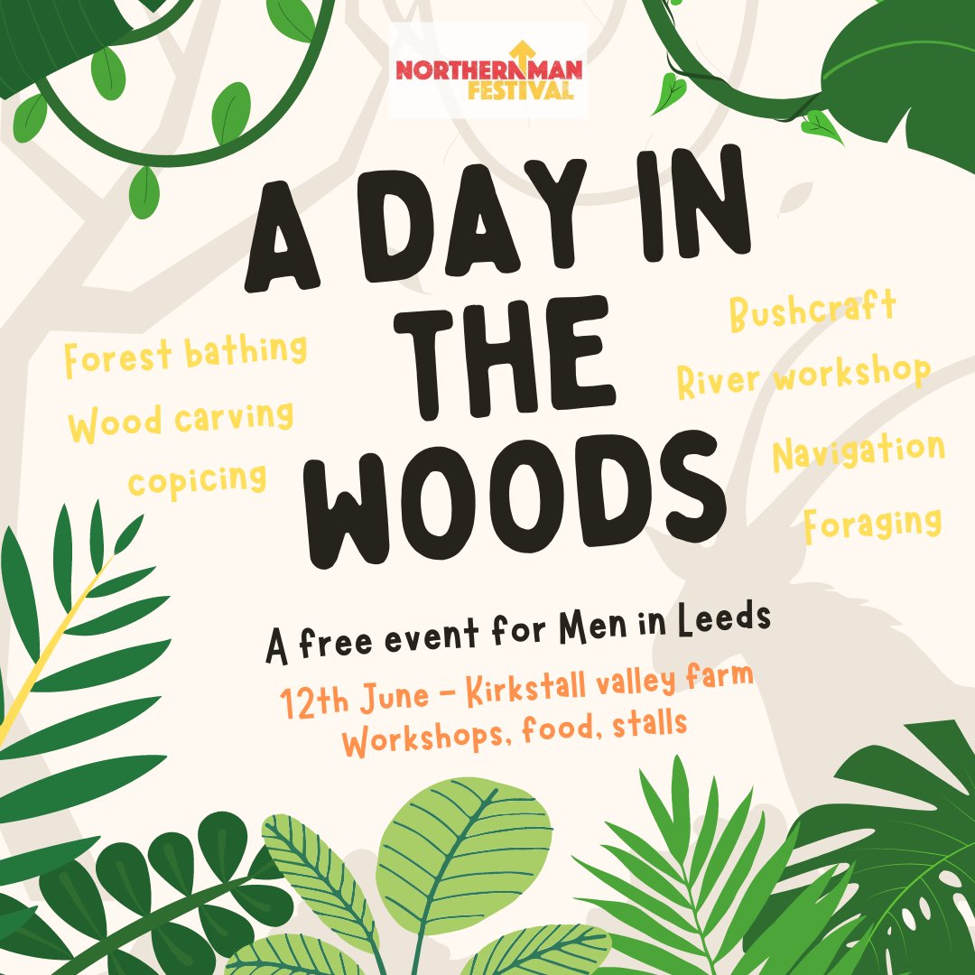 Men of Leeds! Rediscover your connection to nature, learn some new outdoors skills & find out about volunteering opportunities.

Booking necessary, please fill in this form here > forms.gle/4Qs1Qduig2yM6P…

#northernmanfest
#leedsmen
#menshealthweek
#Leedsmen
@mhuleeds