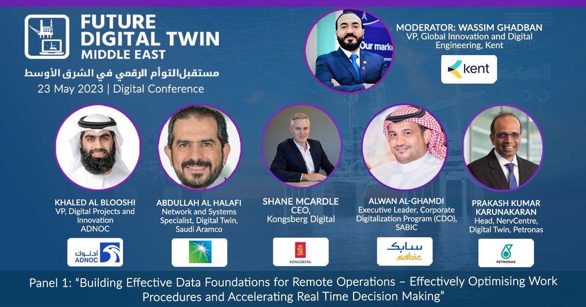 FutureOilGas's tweet photo. Join us virtually 23 May at Future Digital Twin Middle East to discuss building effective data foundations for remote operations, effectively optimizing work procedures and accelerating real time decision making.
Be sure to secure your pass for #FDTME today: https://t.co/QthTuhLIbR
#digitaltwin #datafoundations