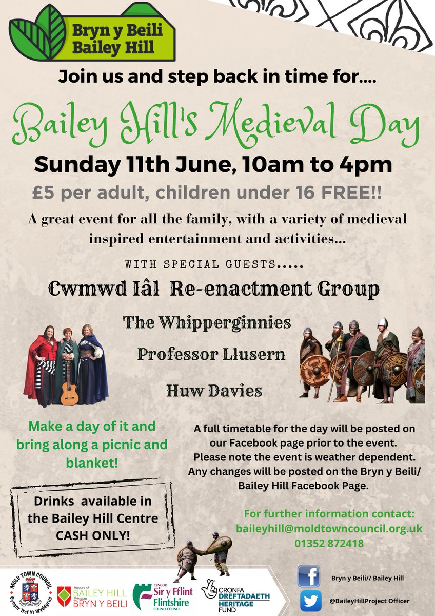 SAVE THE DATE!!!
Due to the huge success of our Medieval Event last year ~ we have decided to do it again!!!

Sunday 11th June, 10am to 4pm
£5 per adult, children under 16 FREE!

We will be joined by Cwmwd Ial Re-enactment Group, The Whipperginnies, Professor Llusern and more...