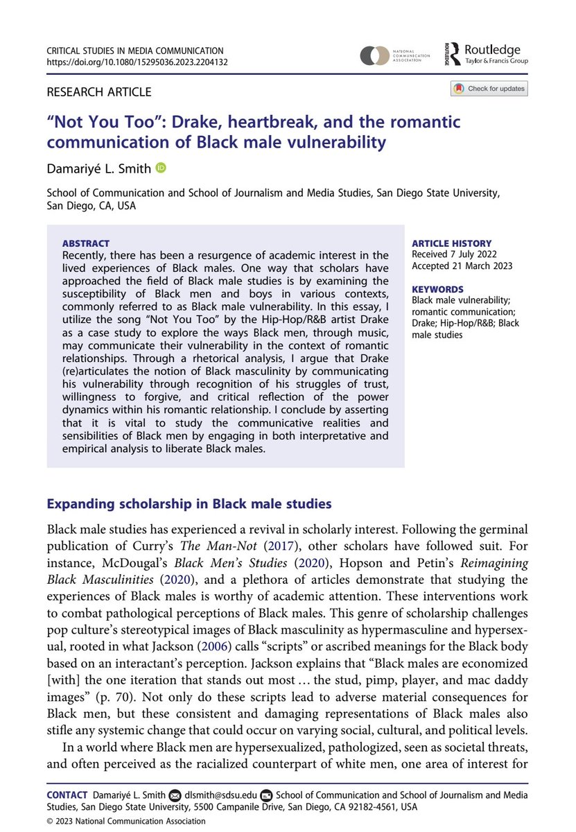 New Pub alert 🚨🚨🚨 #RoadtoTenure #AfricanAmericanRhetoric