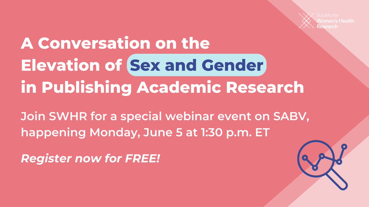 Save The Date! Join Biology of Sex Differences Editor-in-Chief Jill B. Becker, PhD @women_neurosci and @SWHR for a free webinar on June 5 all about #SABV and elevating #SexAndGender in publishing academic research. Register today: ow.ly/6z9l50OiegO