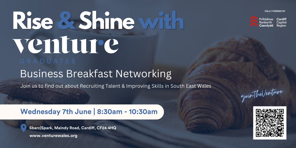 Don't miss out on our first Business Breakfast Networking event! Register Today!

eventbrite.co.uk/e/rise-and-shi…

Speakers include: @aCapitalRegion @YPrentis @WelshGovernment , Aspire, Newfields Law and our Venture Team! 

#southeastwales #businesswales #wales #SkillsandTalent #CCR