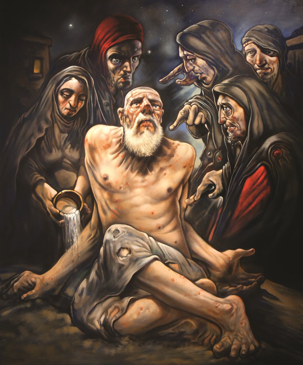 Peter Howson's art is informed by his turbulent life experiences and his conversion to Christianity in 2000. This is an example of his biblical paintings.

🔗 Want to see more? Peter Howson: A Retrospective from <a href="/SansomandCo/">Sansom & Company</a> is available for pre-order! » bit.ly/419pMFy