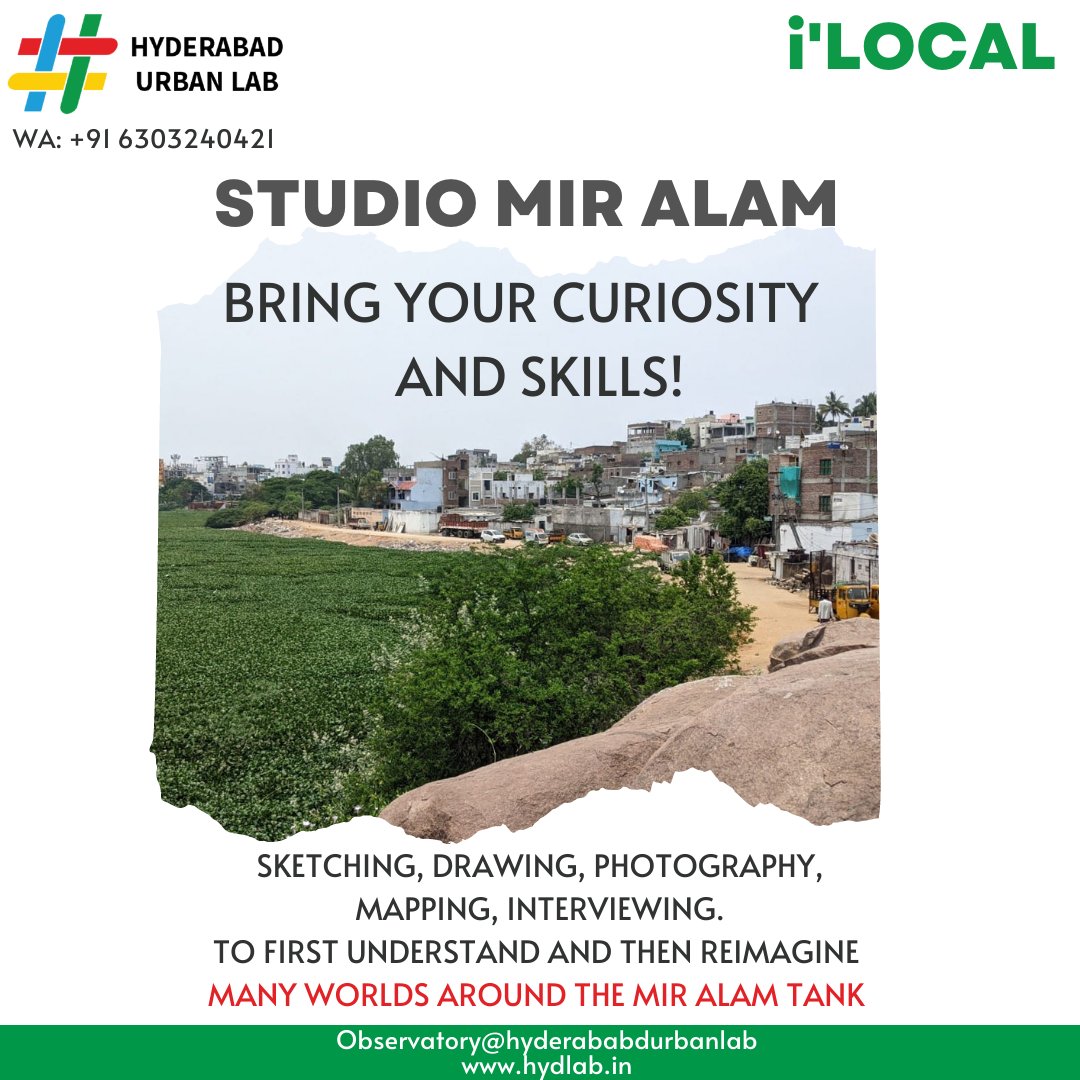 hulfoundation's tweet photo. As part of warming up for i'Local, we're inviting you to participate in our two day Studio Mir Alam! Let's understand its geography, identify problems and brainstorm solutions! Register here: https://t.co/vxyPXf4iSj @KTRBRS @arvindkumar_ias @asadowaisi
#ilocal #hydlab #ktr https://t.co/jXfES9i8RZ