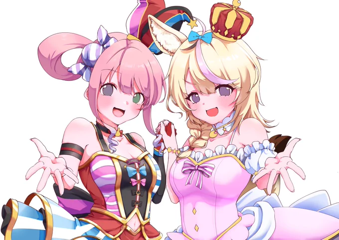 ポルカ&ルーナ 衣装交換 塗り途中 #ルーナート #絵まる #wip