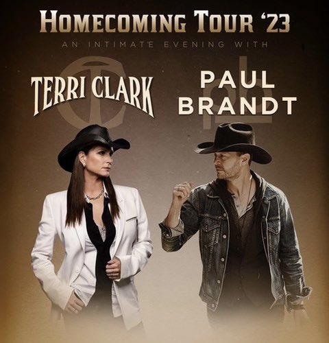 paulbrandt's tweet photo. Me, @TerriClarkMusic, 1 stage. 

Presale for Homecoming ‘23. 
Today/Tomorrow, 10a Local. 

https://t.co/3e7hBaKmmM https://t.co/EtusZoe3Yb