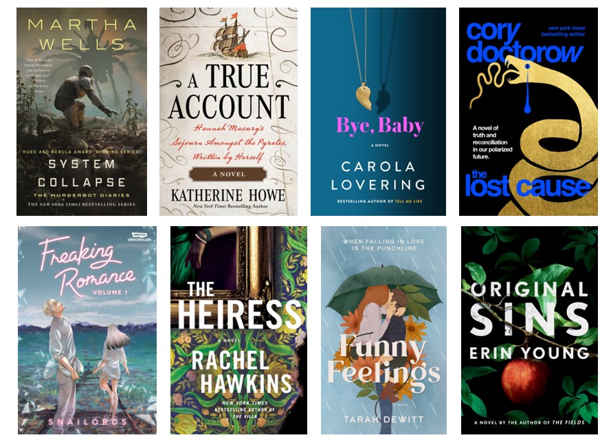 Hello e-galley readers! Check out some of the exciting e-galleys from @marthawells1 @katherinebhowe @carolatlovering @doctorow @LadyHawkins & more that were recently added to @edelweiss_squad for your downloading pleasure📚👉bit.ly/3pIuFaP #colldev #readadv #librarians