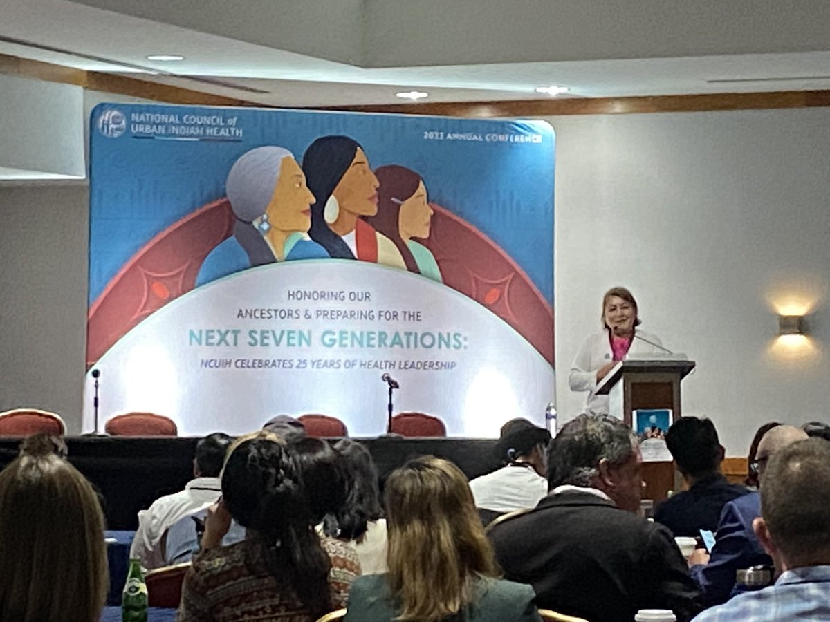 Honoring our Ancestors &amp; Preparing for the Next Seven Generations. IHS Director Roselyn Tso commits to her priorities of (1) safety and quality and (2) strengthening relationships with Tribes and UIOs. #NCUIH <a href="/NCUIH_Official/">National Council of Urban Indian Health</a>