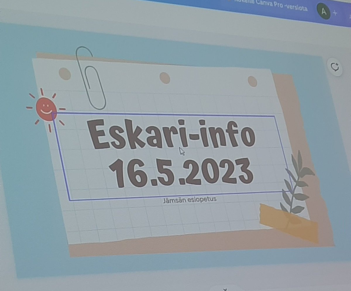 RaisaAhtola's tweet photo. Tervetuloa eskarien vanhempainiltaan! Infoon on mahdollista osallistua paikan päällä Jokivarren päiväkodilla tai verkon välityksellä. #vakajämsä #esiopetus #ilovevaka https://t.co/OglEN6mJFh