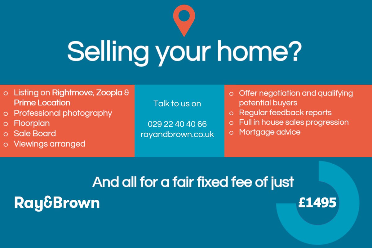 RayandBrown's tweet photo. The sensible option when it comes to selling your home, using our fair fixed fee saving you money.
All of our properties appear on @rightmove and @Zoopla to ensure your potential buyer gets to see it.
#estateagent #cardiffproperty #CF14property #rhiwbina #lisvane #thornhill https://t.co/18igMw1cYl