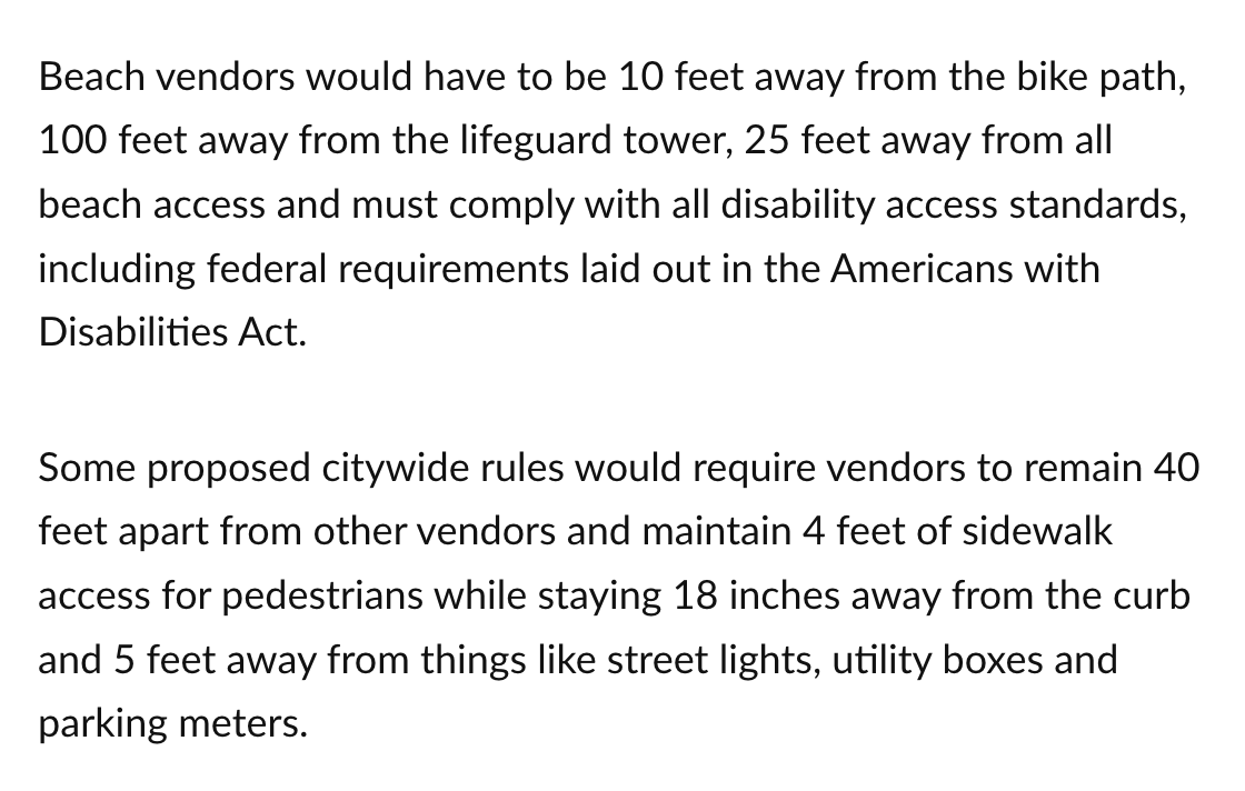Street vending in Long Beach? You may need to bring a tape measure. The City Council is considering new rules at its meeting tonight. Lots of popular spots would be off-limits based on the proposed regulations: lbpost.com/news/proposed-…