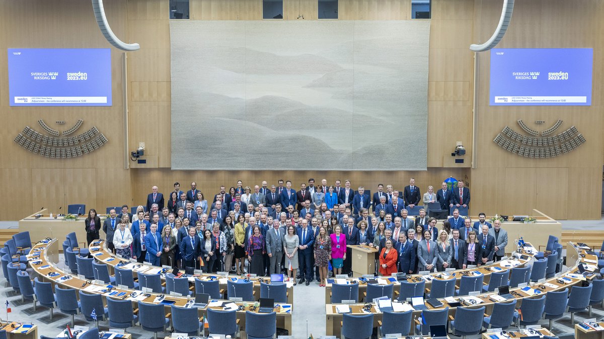 Riigikogu's tweet image. Special tribunal must be established to bring political and military leadership of #Russia to justice for the war of aggression against #Ukraine, said Deputy Chair of the EU Affairs Committee of Riigikogu @m_jufereva at #COSAC. 
#parleu2023 #ipexeu #EU2023SE