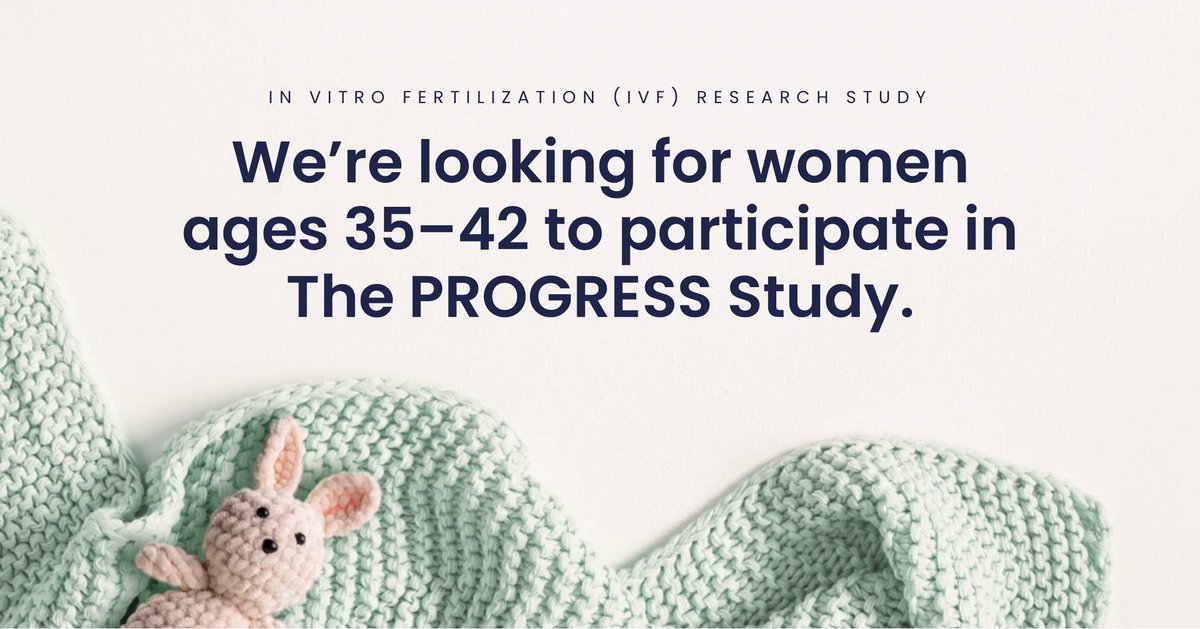 IN VITRO FERTILIZATION (IVF) RESEARCH STUDY progressivfstudy.com
We’re looking for women ages 35–42 to participate in The PROGRESS Study.
Contact Women’s Medical Research Group, LLC at 727-724-9730
#ivfstudy #ivfresearch #infertility #fertility