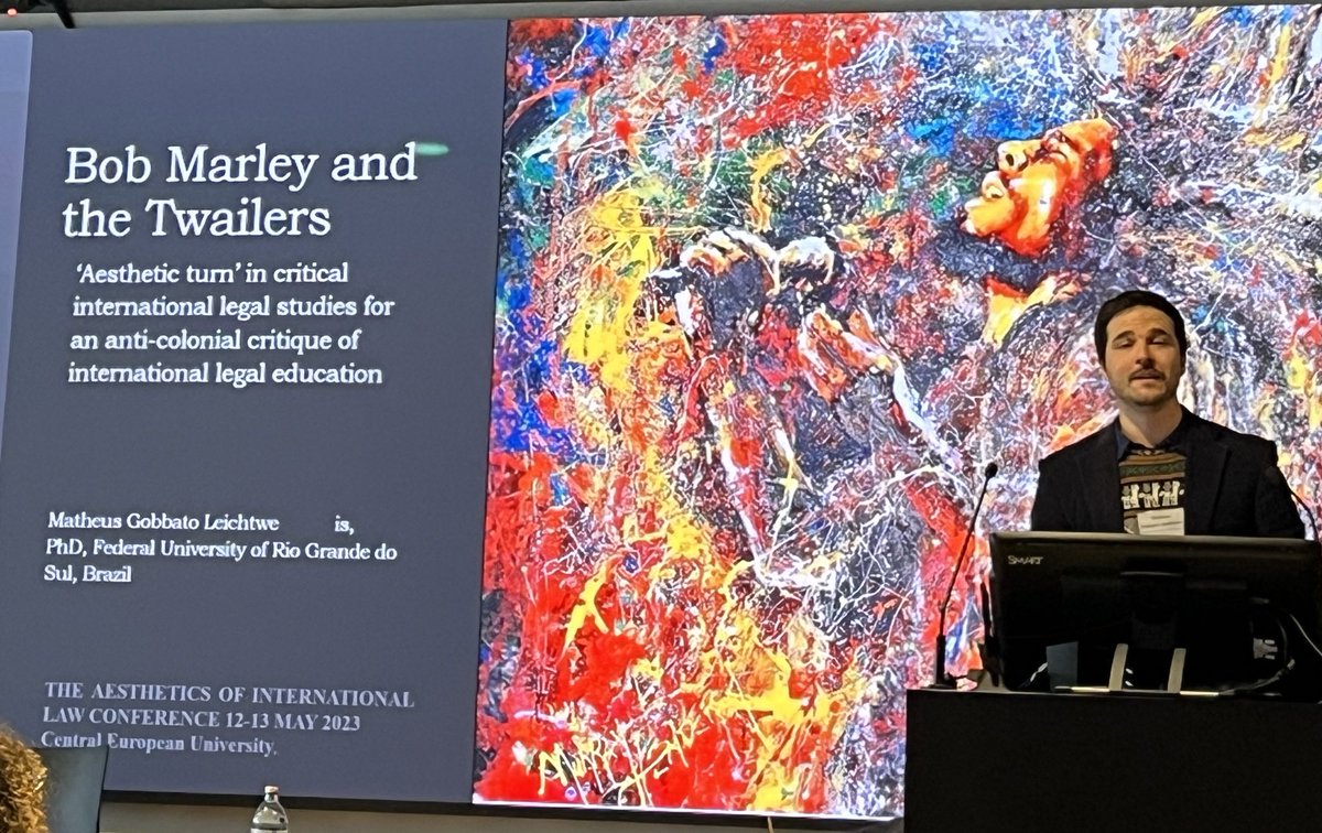 T_Soave's tweet photo. What a ride! Last weekend, 40 adventurous scholars engaged with the aesthetics of int'l law at @ceu @ESIL_SocSci. 

Footage soon available here :👇 
https://t.co/8LPRN3OeBy 

For now, a couple of highlights (short 🧵): https://t.co/geF5T4aVpn