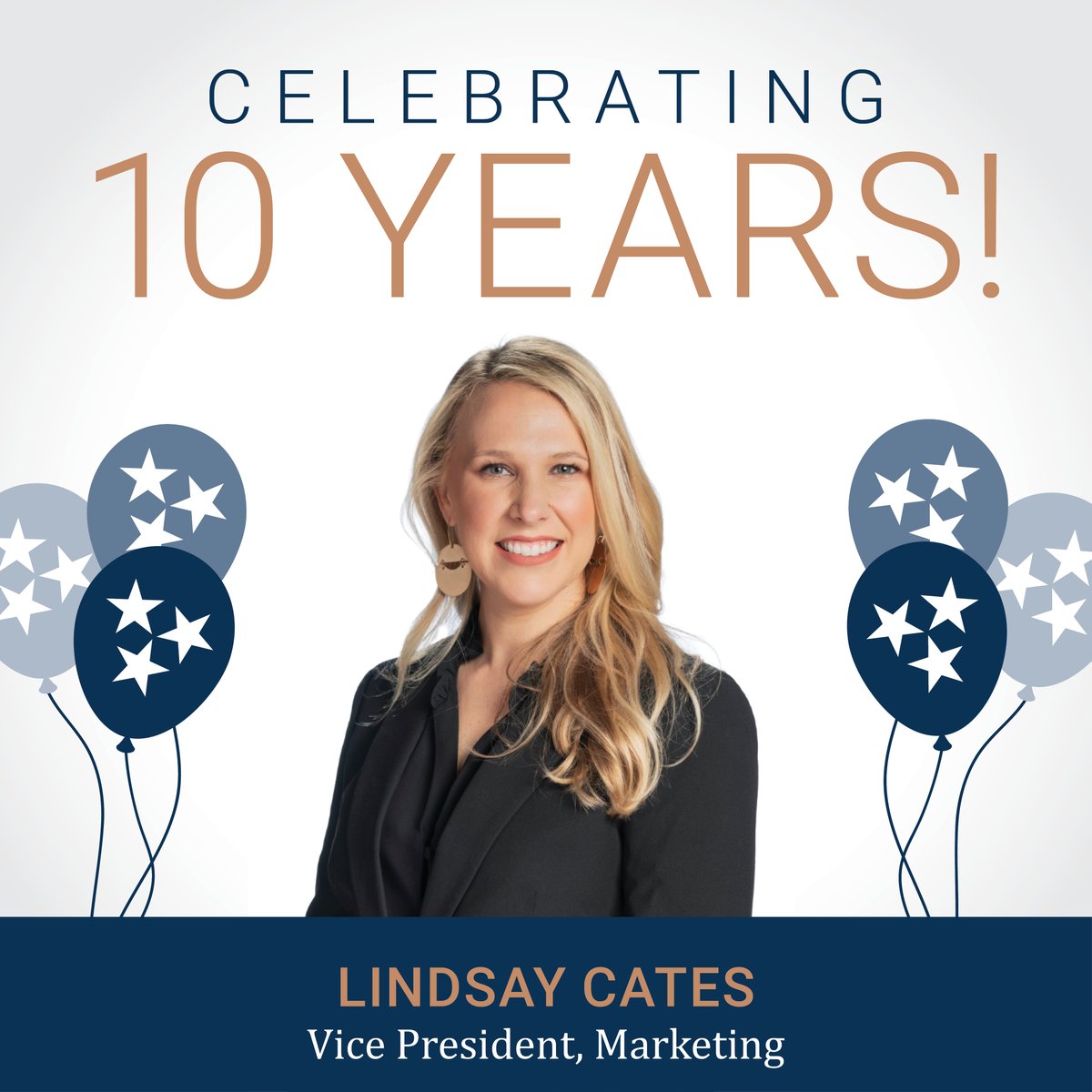 Today we celebrate Vice President of Marketing Lindsay Cates, who is marking a decade with The Trust Company of Tennessee. Thank you, Lindsay, for investing your career with us.

About Lindsay: fal.cn/3yhQP
