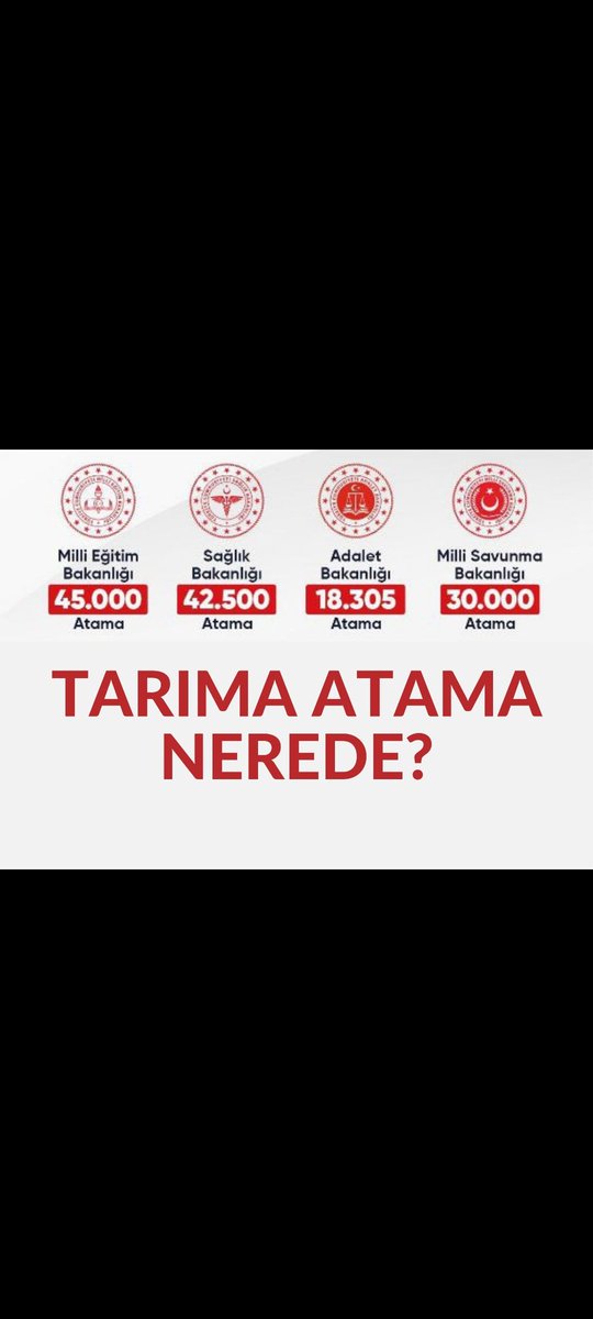 skyhighsss's tweet photo. @omerrcelik İkinci turdan önce Tarım ve Orman Bakanlığına bağlı meslek grupları olarak atama bekliyoruz, binlerce oy göz ardı edilmemelidir
@RtErdogan
@fuatoktay https://t.co/36HKJWDAFH