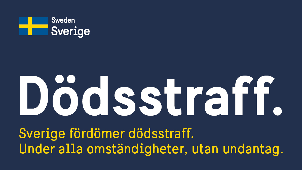Utrikesdepartementet on Twitter "Ingen människa ska straffas med döden