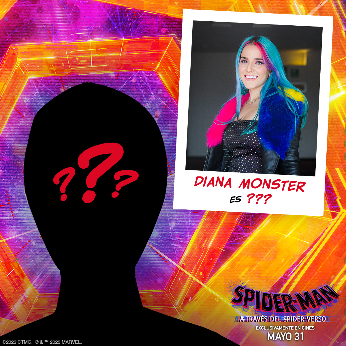 .<a href="/DianaMonsters/">Diana Monster 👻</a> ya hace parte del Spider-Verso y será uno de los personajes que harán parte de esta increíble historia en su doblaje latino.🕷️¿Lograrías reconocer su voz en la película? 🫢. No te pierdas el 31 de mayo de #SpiderMan: A Través del #SpiderVerso, solo en cines.💥