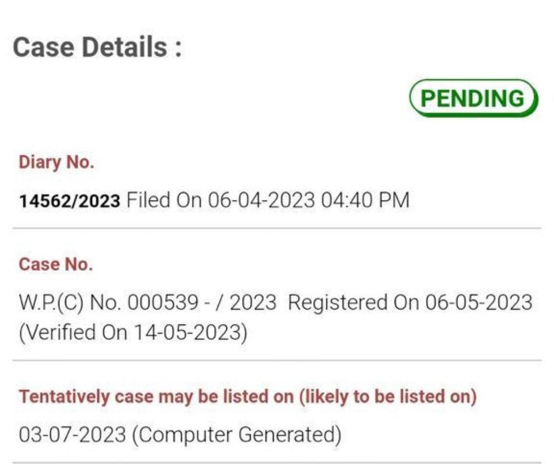 ThePradeepRawat's tweet photo. Hopefully &amp; Finally the justice will be delivered for #JeeMains2023 
#Remove75Criteria2023
Likely to be listed on 03 July 2023 
Honorable Supreme Court 🙏 https://t.co/ibRVo3jcuq