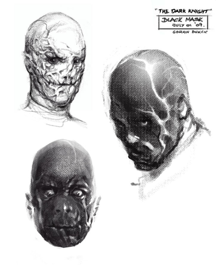 CrazyBrushART's tweet photo. Black Mask concepts from cancelled #THEDARKKNIGHT  game, back in 2007. https://t.co/oJNSxGwH29