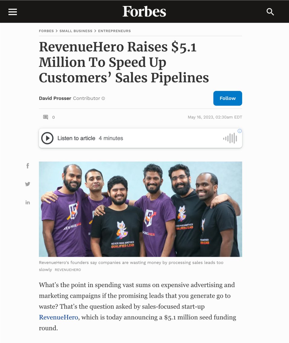 Krupeshvm's tweet photo. P.S. Here’s a first-hand account of this story from our co-founder Charanyan Venkataraghavan: https://t.co/sRILAGYKU4

#SeedFunding #B2BBuying #PipelineAcceleration #RevenueHero https://t.co/6PRngdUBXY