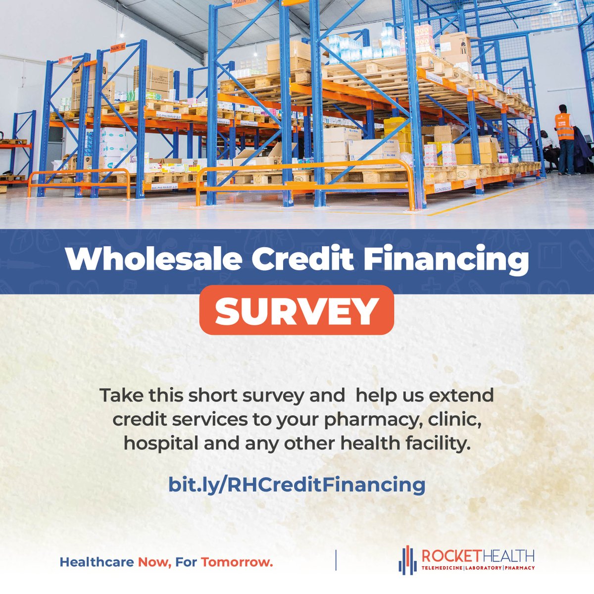 RocketHealthUG's tweet photo. Attention, Healthcare providers!  

#RocketHealthWholesale would like to support your pharmaceutical and medical supplies needs by extending credit services to you for your business inventory procurement.

Simply take this short survey➡️https://t.co/2uAhKpTCM8 https://t.co/oMBawWIIEE