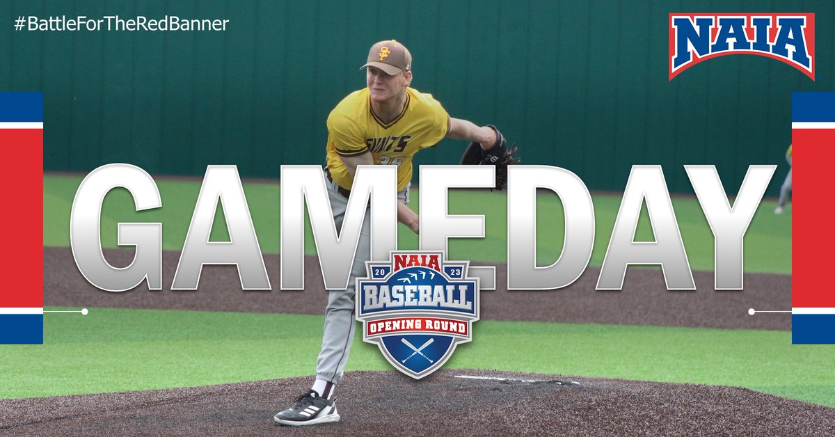 NAIA's tweet photo. ⚾️ | Who is ready for Day Two action of the #NAIABaseball National Championship Opening Rounds??

Some game times have changed due to weather. 
Stay up to date here --> https://t.co/hjH1IrDKe9

#BattleForTheRedBanner #PlayNAIA https://t.co/NKAAOwmgbw