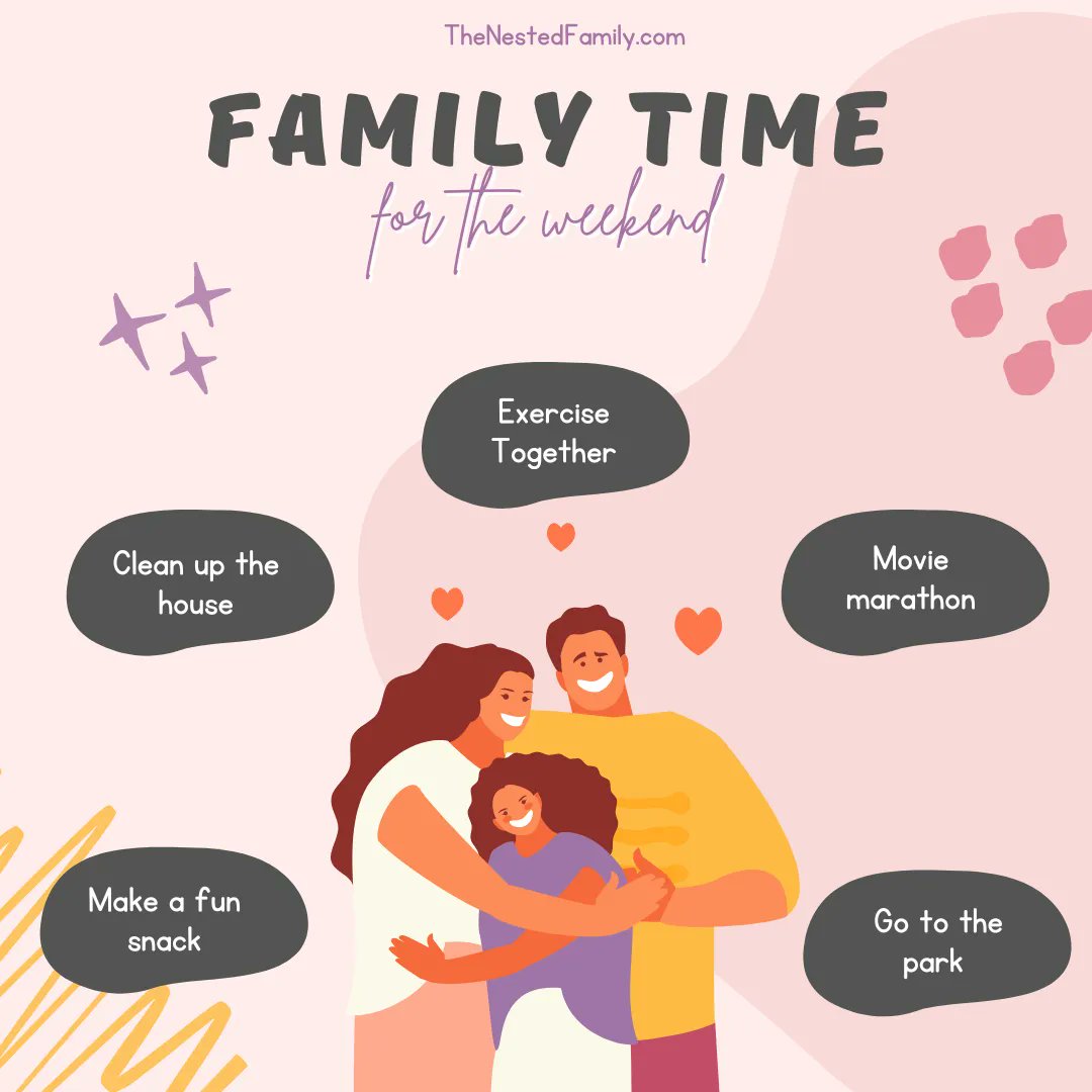 ShannaBeaman's tweet image. Some ideas to incorporate into your weekly routine with your family!
#familylove #family #familyroutine #shannabeaman #thenestedfamily