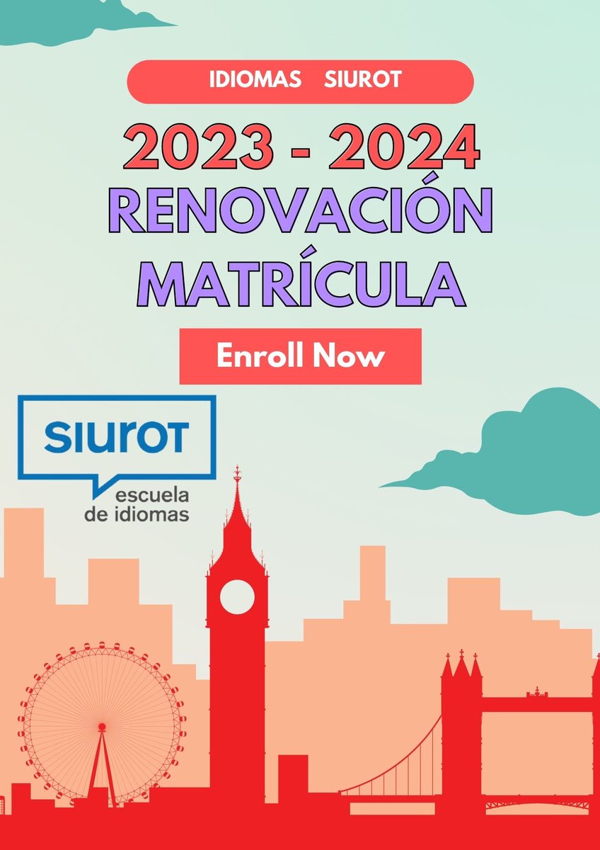👉🏼 Abrimos plazo renovación hoy.
👉🏼 Hasta el 31 de mayo. 

👀Si eres alumno de <a href="/IdiomasSiurot/">Idiomas Siurot - Málaga</a>  recibirás un 📩📭