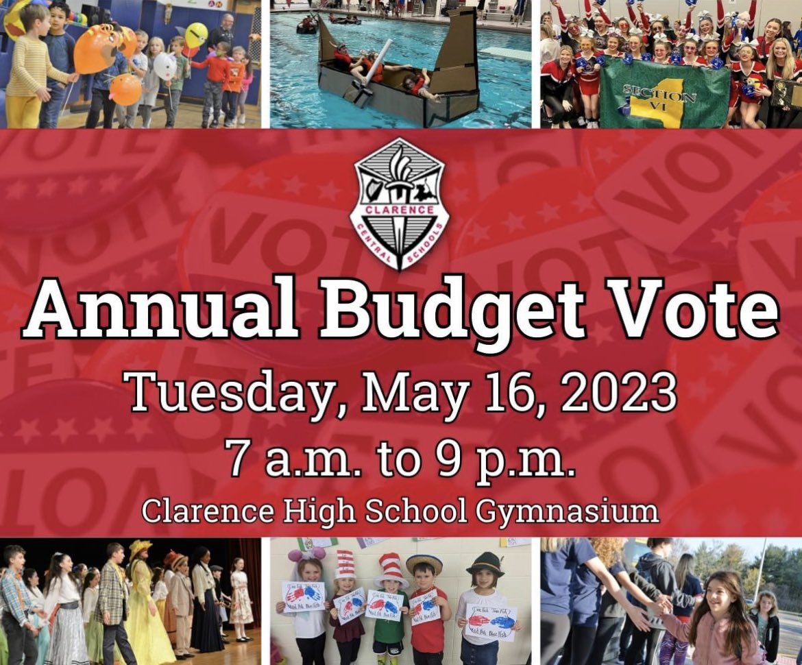 Clarence High School PTO on Twitter "Today is the annual budget vote