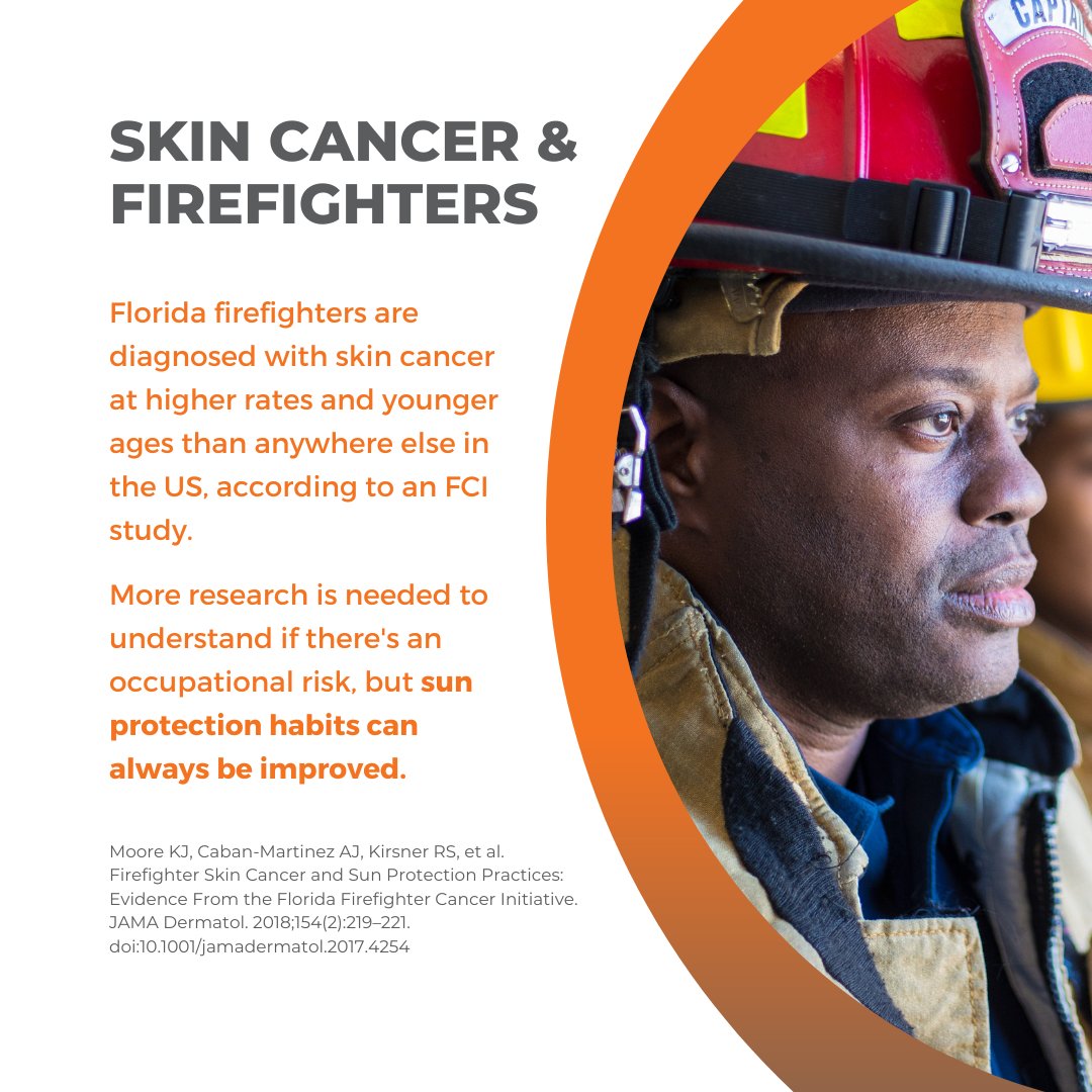 #DYK that #Floridafirefighters are diagnosed with #skincancer at higher rates and younger ages than anywhere else in the US? Let's remember to practice good sun protection habits. #melanonaawarenessmonth

Check out our #30In30Out episode on #skincancer 🔗 spoti.fi/3knQczt