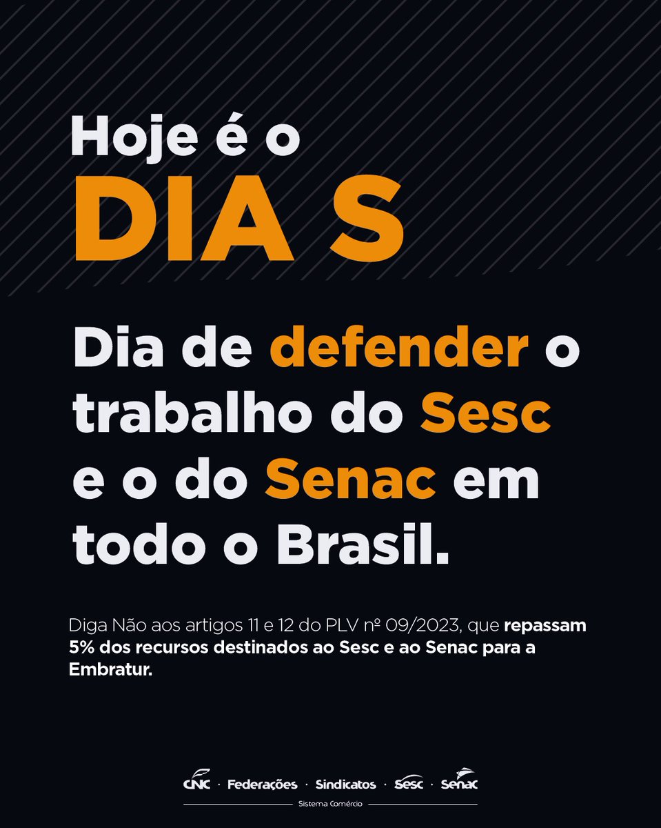 📢🗓️ Nesta terça-feira (16), junte-se a nós para protestar contra os artigos 11 e 12 do PLV 09/2023, no Acre inicia as 14h na frente a Fecomércio. Apoie o <a href="/sescbrasil/">Sesc</a> e o <a href="/senacbrasil/">Senac Brasil</a> e participe!
