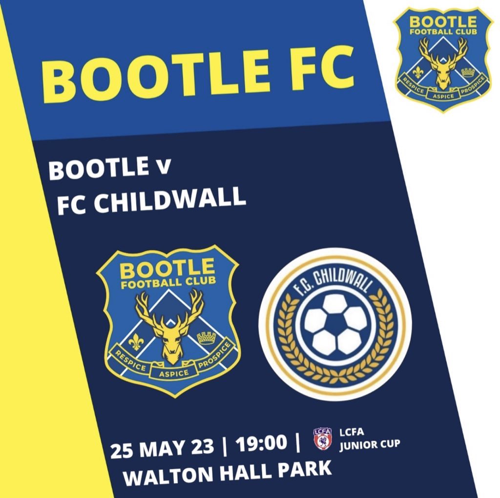 🫵🏼 We need your support 

📅 Thursday 25th May 

9️⃣ Days to go 

🎟️ £3 Cash Only 

🏆 <a href="/Liverpool_CFA/">Liverpool FA</a> Cup Final 

Get down and support the young bucks as they face a tough challenge and take on a strong open age side in the final. 

#UpTheBucks 🔵🟡
