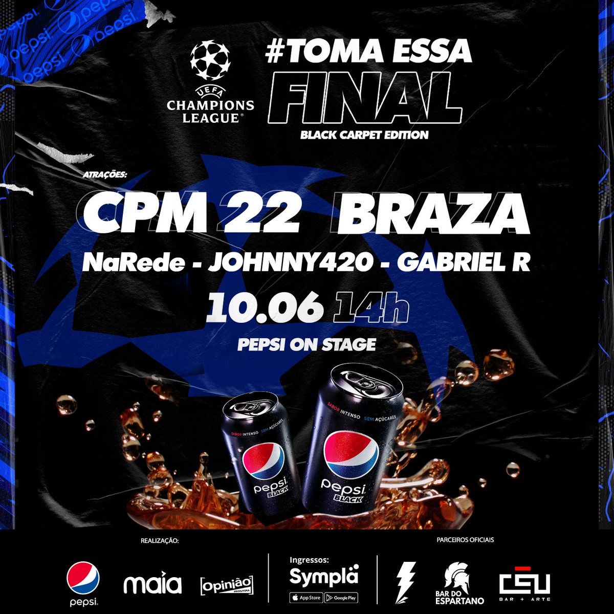 Salve, salve RS!! Do nada, do nadão, de repente.... <a href="/onbraza/">BRAZA</a> em POA ao lado do <a href="/CPM22/">CPM 22</a> Johnny 420 e mais uma galera braba. 
Só vem!!