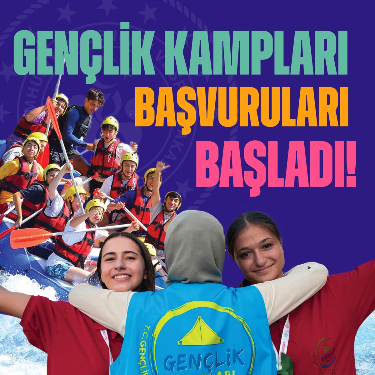 📣Beklenen an geldi… 🏕️Gençlik Kampları başvuruları başladı! ☀️Yazı dolu dolu geçirmek, anılarına bir yenisi eklemek ve arkadaş çevreni genişletmek için, 🔗gencizbiz.gsb.gov.tr adresine tıkla, başvurunu yap.