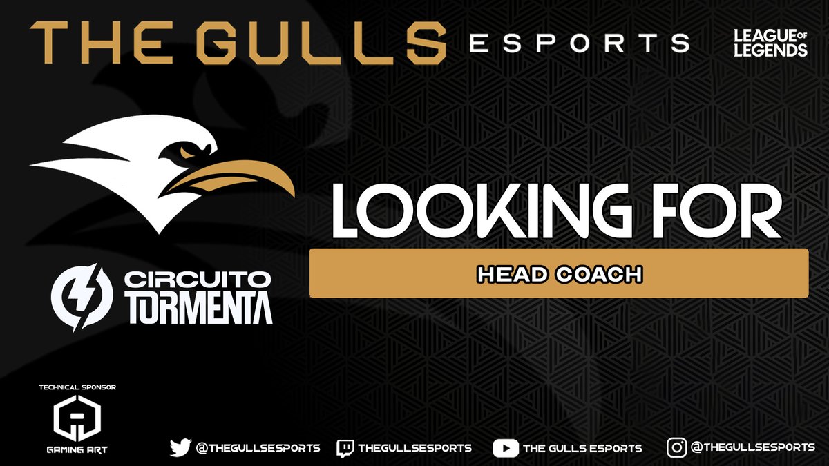 thegullsesports's tweet photo. 🦅The Gulls Esports🦅
We are currently looking for Italian HEAD COACH

Expirience in competitive
Time Flexible
Motivated
Paid Position

Do you think you have this? Feel free to

📩Slide in our DMs
🔁RTs are appreciated
#TGLWIN 🖤💛 https://t.co/iAF1ceHgXF