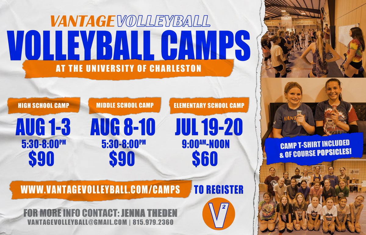 We are excited to announce our summer 2023 camps!

Registration is open!: vantagevolleyball.com/camps