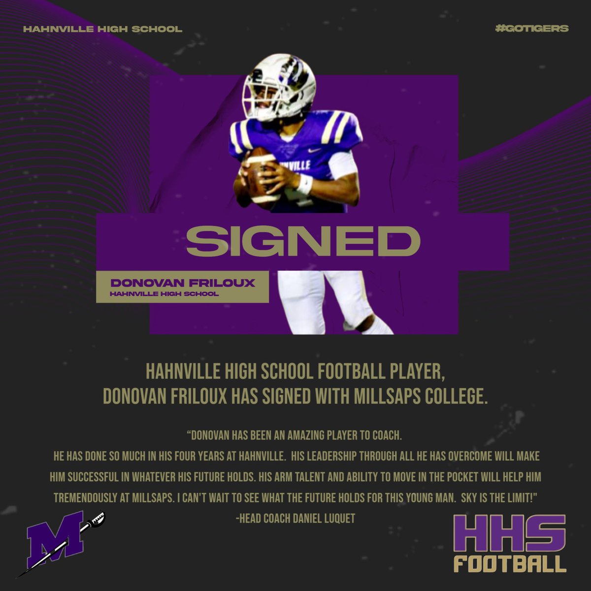 HHS_Football's tweet photo. Two more student-athletes are extending their playing career!! Super excited for @HardyRomell and @14Donovan14!! @SCPPS @hahnvillesports @HahnvilleHigh @CCSdaily @FNFwgno https://t.co/T3P6rsa9gy