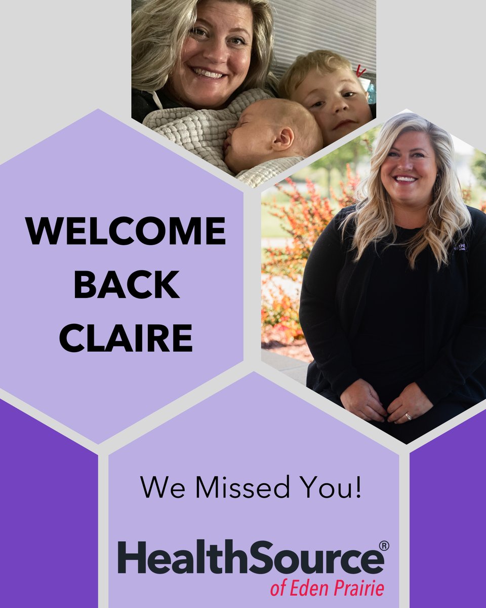HealthSourceEP's tweet image. 🎉WELCOME BACK CLAIRE🎉
We are so excited to have you back in the clinic! An added bonus is we get to have Carson aka Bullet with us too!

#backtowork #endofmaternityleave #officemanager #bosslady #healthsourceedenprairie #healthsource #americaschiropractor
