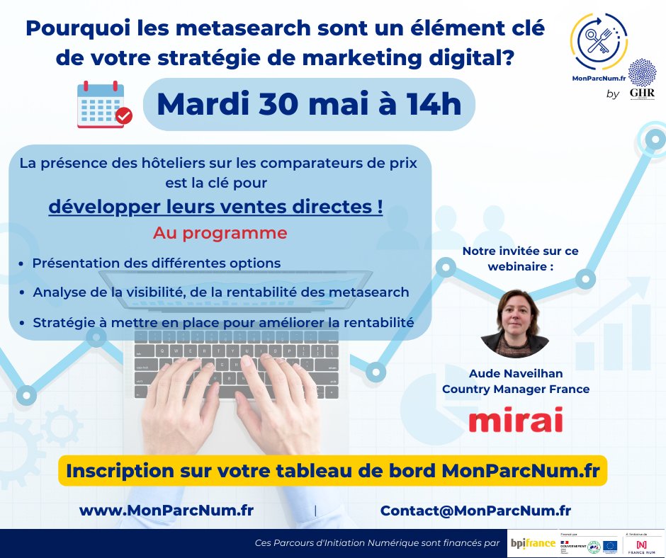 Aude Naveilhan de Mirai vous retrouve le mardi 30 mai à 14h pour un webinaire exclusif !
Inscrivez-vous sur 🌐MonParcNum.fr
<a href="/GHR_HCR/">GHR</a> <a href="/artiref/">Thomas Yung</a> <a href="/SNRTC_France/">SNRTC</a> <a href="/CGAD_france/">CGAD</a> <a href="/FairBooking/">Fairbooking</a> <a href="/Equiphotelparis/">EquipHotel Paris</a>