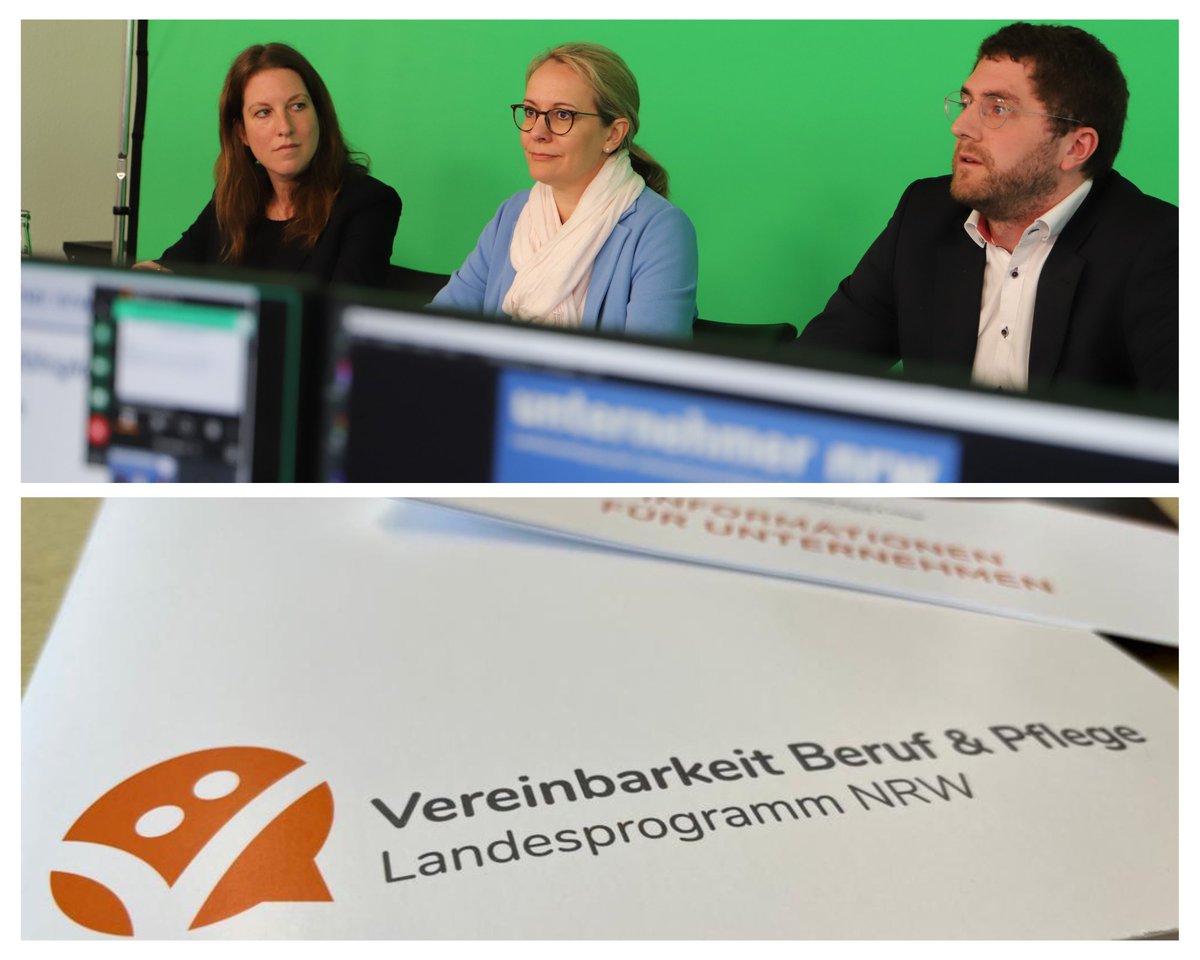 unternehmer_nrw's tweet photo. Auftakt digitale Veranstaltungsreihe von @unternehmer_nrw zur #Fachkräftesicherung.
Thema: #Vereinbarkeit Beruf &amp; Pflege - Angebote für #Unternehmen sowie Praxistalk mit #Pietsch Unternehmensgruppe.
Wichtig, Wünsche der Beschäftigten mit betriebl. Erfordernissen zu vereinbaren. https://t.co/8XvLWbbaCR