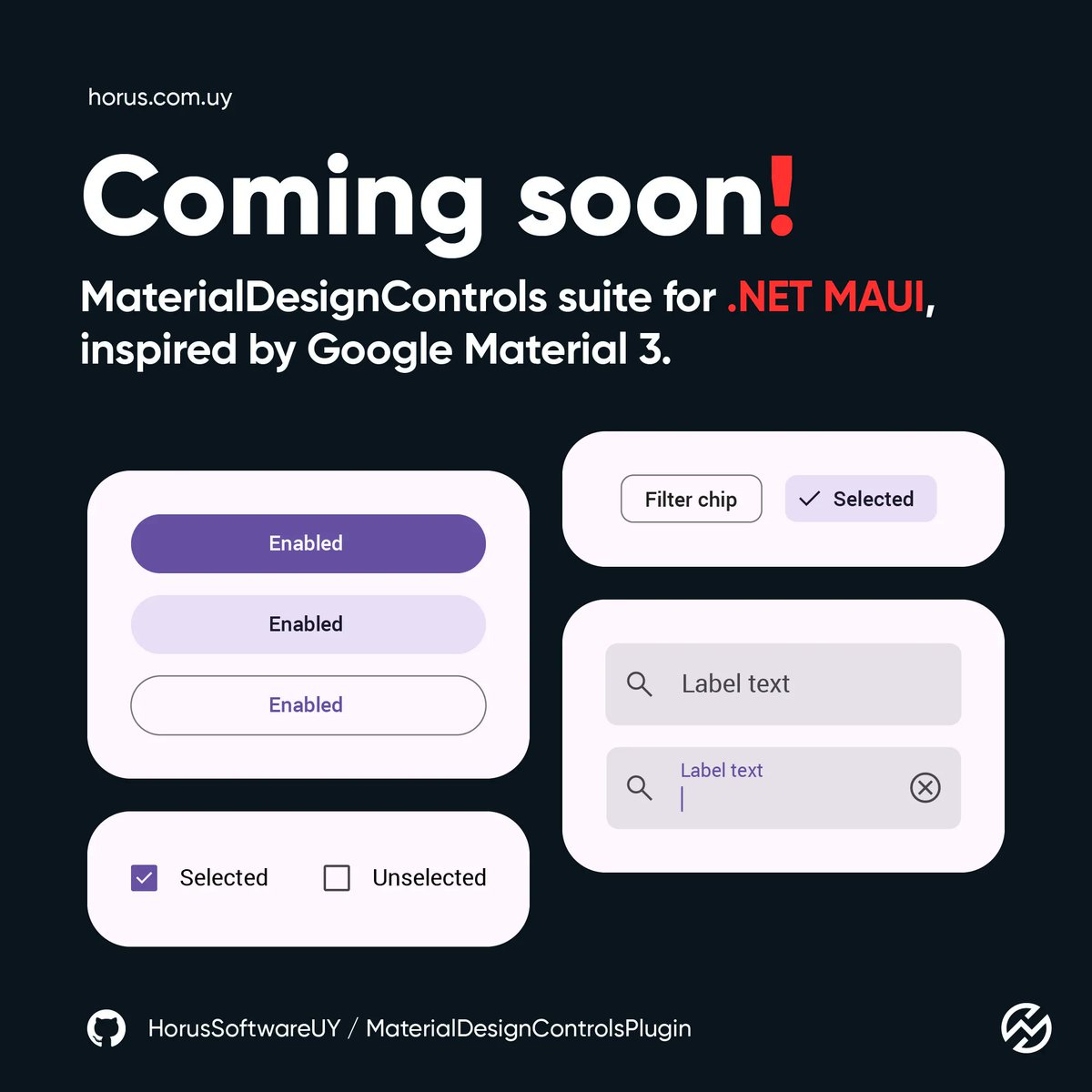 📢 Coming Soon! Our MaterialDesignControls suite for .NET MAUI, inspired by Google Material 3. 

Stay tuned for the big reveal! 🚀 

#MaterialDesignControls #NETMAUI #dotNETMAUI #GoogleMaterial3 #ComingSoon #Xamarin #dotNet #components #controls