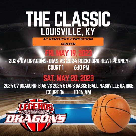 OV Dragons 2024 (@ovdragons2024) on Twitter photo Coaches we will be at THE CLASSIC <a href="/Ohio_Basketball/">OhioBasketball.com</a> in Louisville KY this weekend!! We will post our 3rd and remaining games when we find out.
<a href="/RioCoachBias/">Brandon B. Bias</a>
<a href="/lady_dragons/">ladydragonbasketball</a>
#wegofast Coaches we will be at THE CLASSIC <a href="/Ohio_Basketball/">OhioBasketball.com</a> in Louisville KY this weekend!! We will post our 3rd and remaining games when we find out.
<a href="/RioCoachBias/">Brandon B. Bias</a>
<a href="/lady_dragons/">ladydragonbasketball</a>
#wegofast