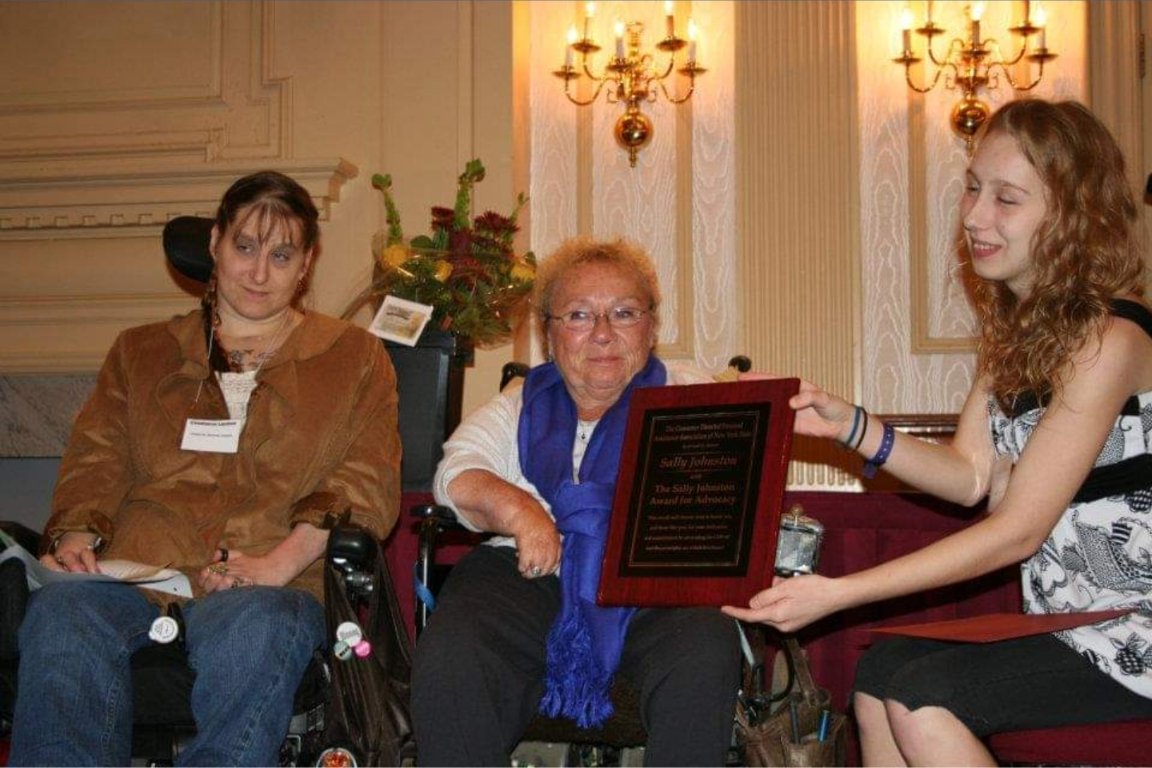 CDPAANYS's tweet image. Rest in Power Sally Johnston! There are so many reasons we named our advocacy award for Sally. She was a fierce advocate who spent her life fighting not only for #FairPay4HomeCare &amp;amp; CDPA but for the Disability Community &amp;amp; the right of disabled ppl to be supported in the community