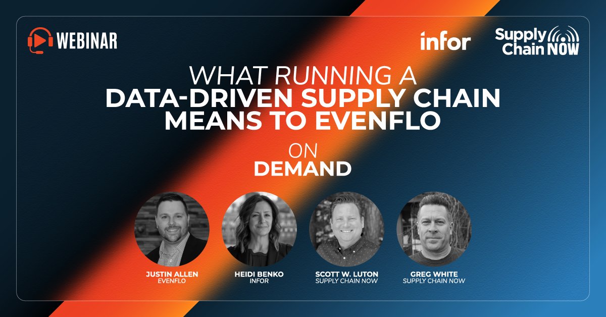 Learn how @EvenfloFeeding developed and leveraged a data-driven supply chain to mitigate risks and improve its customer experience with Heidi Benko from @Infor and Justin Allen from @EvenfloFeeding.

Watch on-demand: bit.ly/42ZHA6l
 #supplychainnow #sponsored