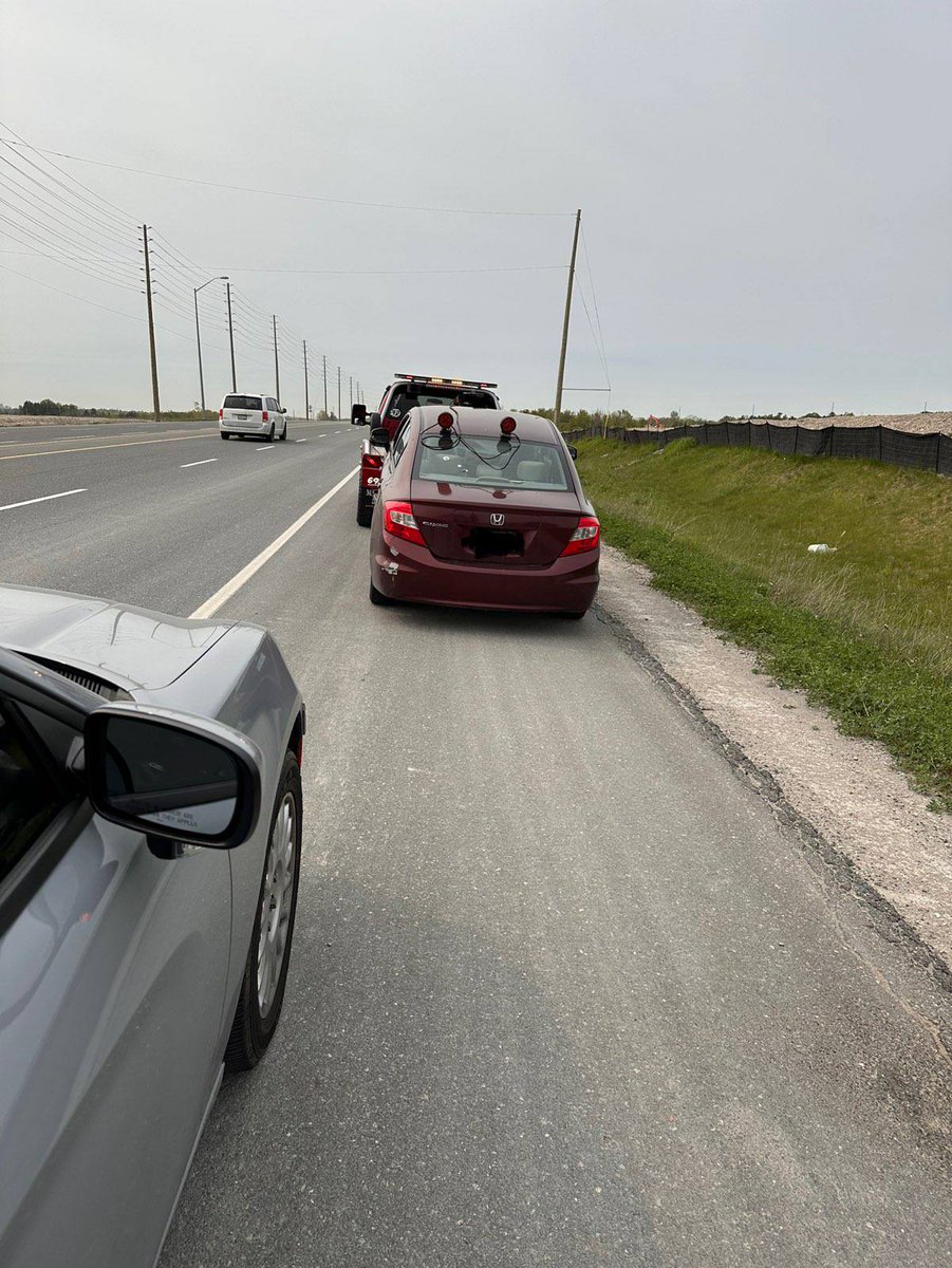 Brock Rd/Elsa Storry Av @CityofPickering is a posted 60 km/hr construction zone. The driver was charged with #stuntdriving DL suspended & MV impounded #durhamvisionzero @DRPSWestDiv ^jv