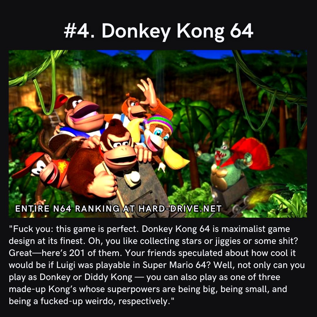 Hard Drive on Twitter "it's official Donkey Kong 64 is the 4th best