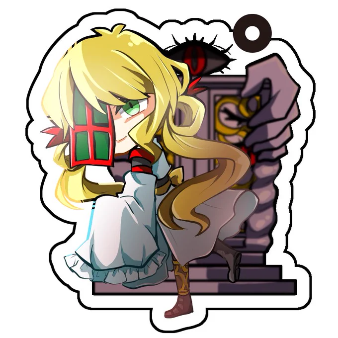 アクキー案 果たしてこれ色ちゃんと表現されるのか…背景潰れそうである 周りに飛ばしてたエフェクトは多分キツそうなので消しました