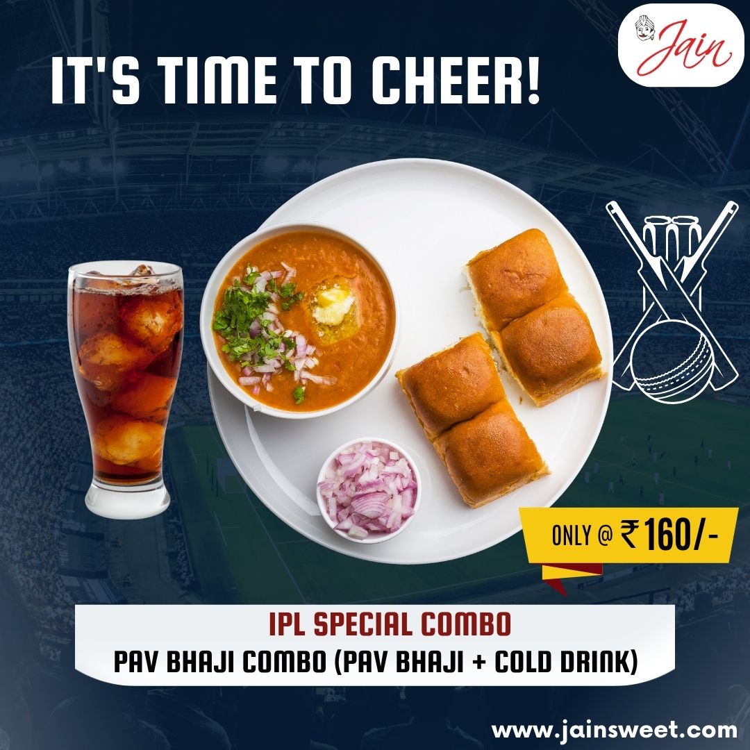Cheer your team with our IPL special combo...
Pav bhaji and cold drink @ just 160/

#pavbhajifondue #mumbai #foodlover #mumbaimerijaan #cricketfans #cricket #thingstodoinmumbai #mumbaiindians #iplupdates #crickbuzz    #IPL2023 #iplmatch #pavbhajilovers #pavbhaji #combomeal